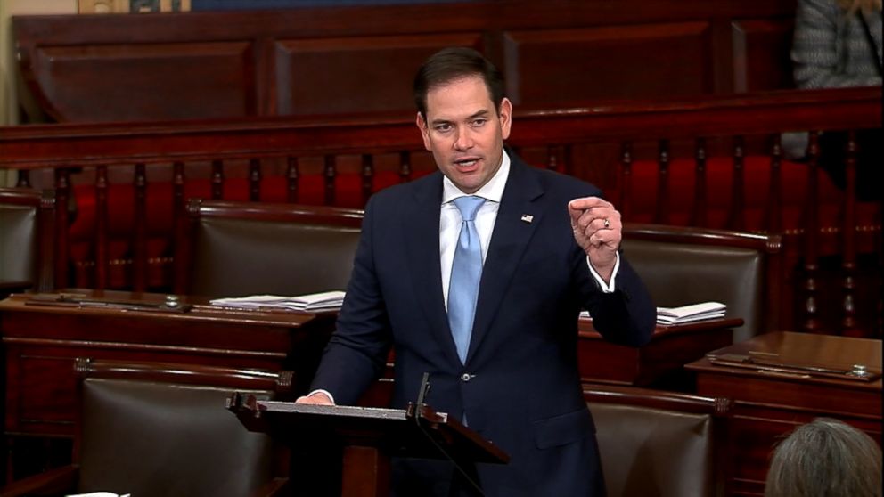 US Senator Marco Rubio (R-FL.) presents his gun plan in 2018. Photo via ABC News.